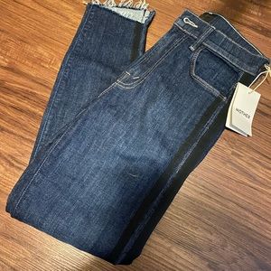 Mother Denim Stunner Zip Ankle Step Fray Jean